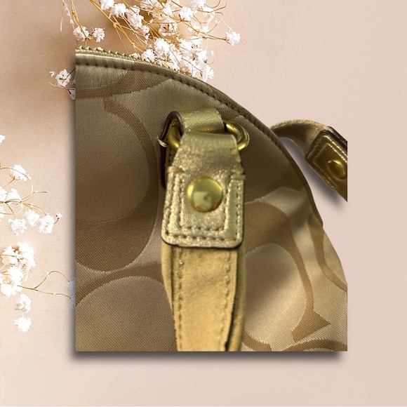 Coach Poppy Floral Glam Satchel F22323 Signature Jacquard Gold Trim 2012 - Picture 8 of 9